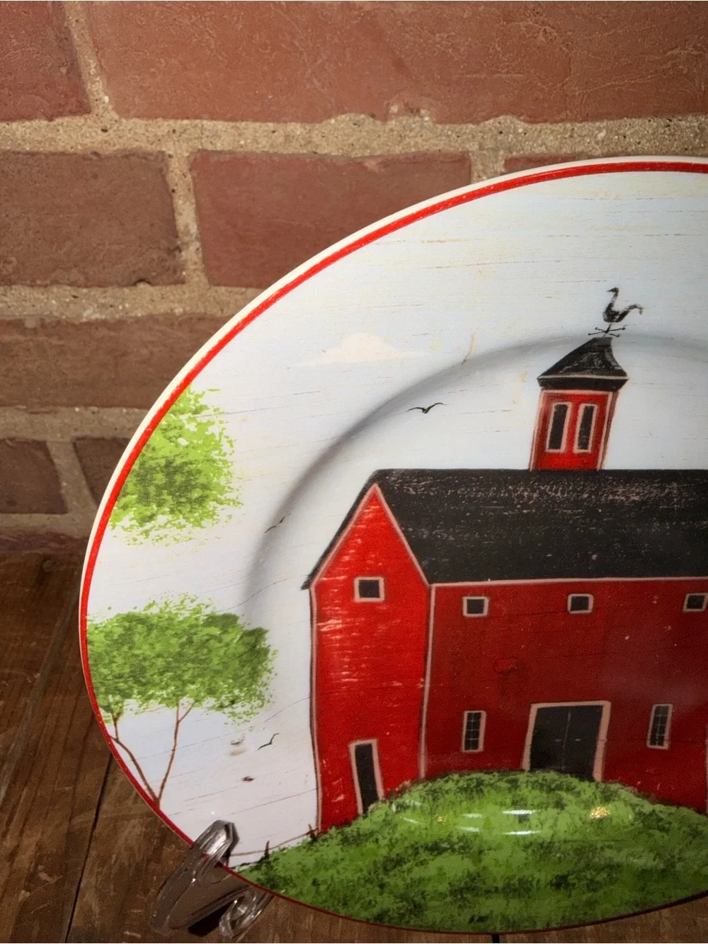“Barns” Certified Warren Kimble 1998 Barn Dinner Plates Set of 3 Sakura NY USA